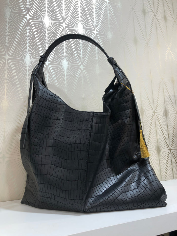 L’ora D’oro Bag Tote Black Croc