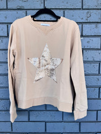 Sophie Moran Sweater Sequin Star Beige