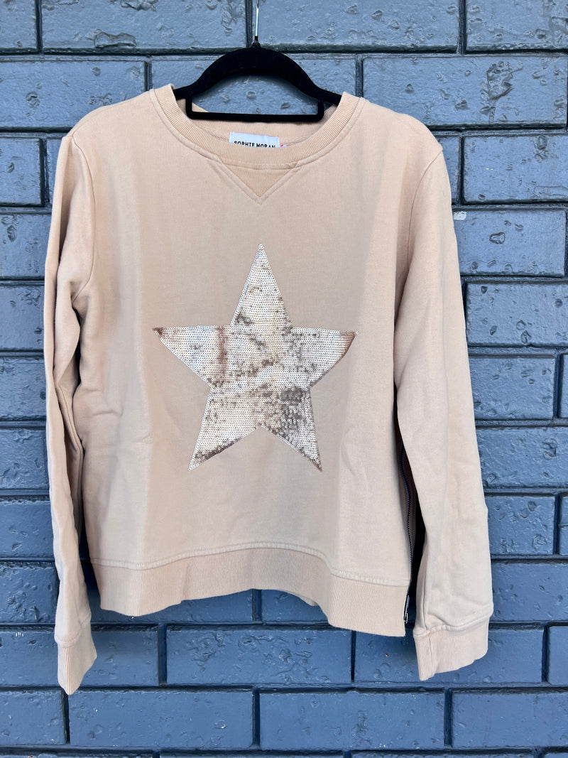 Sophie Moran Sweater Sequin Star Beige