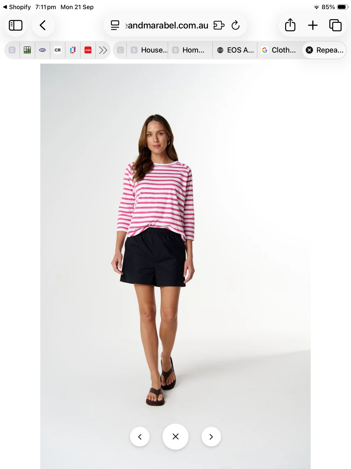 Cloth + Paper + Scissors Tee 3/4 Sleeve Repeat Offender White/Rose  C1387-26