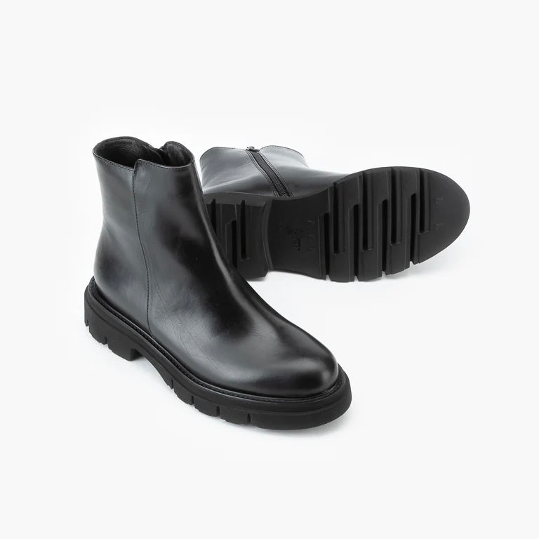 Luca Grossi Fur Lined Black Ankle Boot 5808