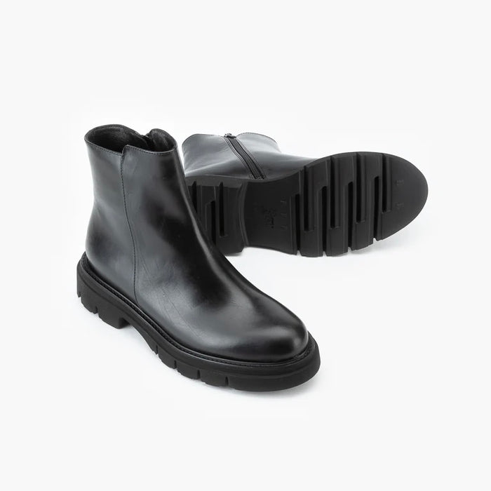 Luca Grossi Fur Lined Black Ankle Boot 5808