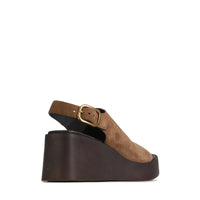 Eos Sandal Wedge Pecan Suede Ariani