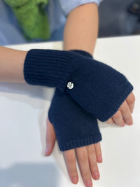 Mia Fratino Cashmere Wrist Warmers French Navy 17508