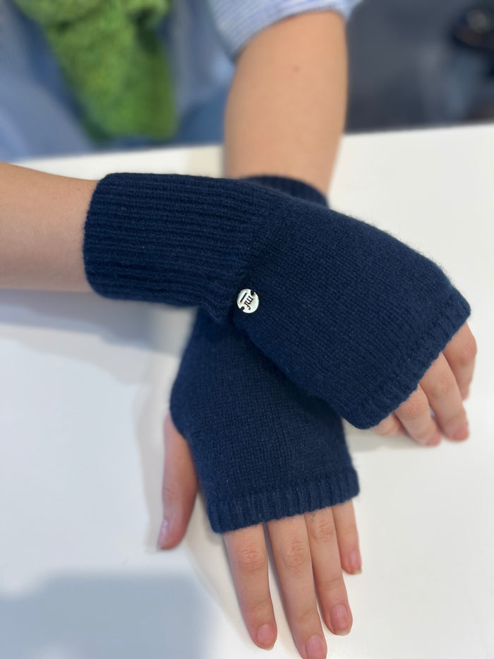 Mia Fratino Cashmere Wrist Warmers French Navy 17508