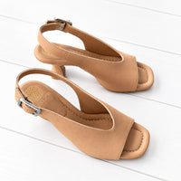 Unisa Sandal Peep Toe Slingback Praline Mijas