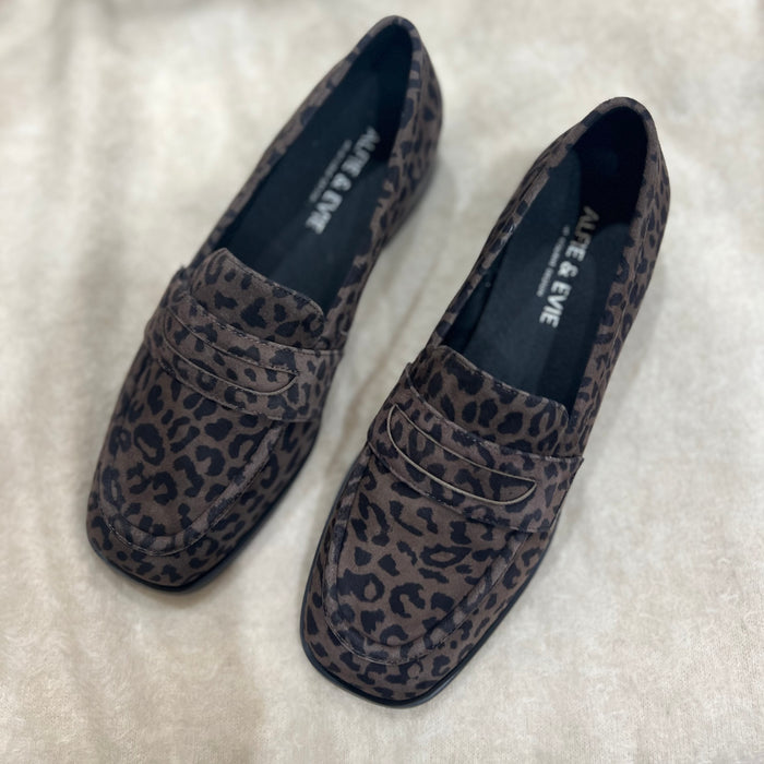 Alfie & Evie Vivid Brown Leopard Loafer