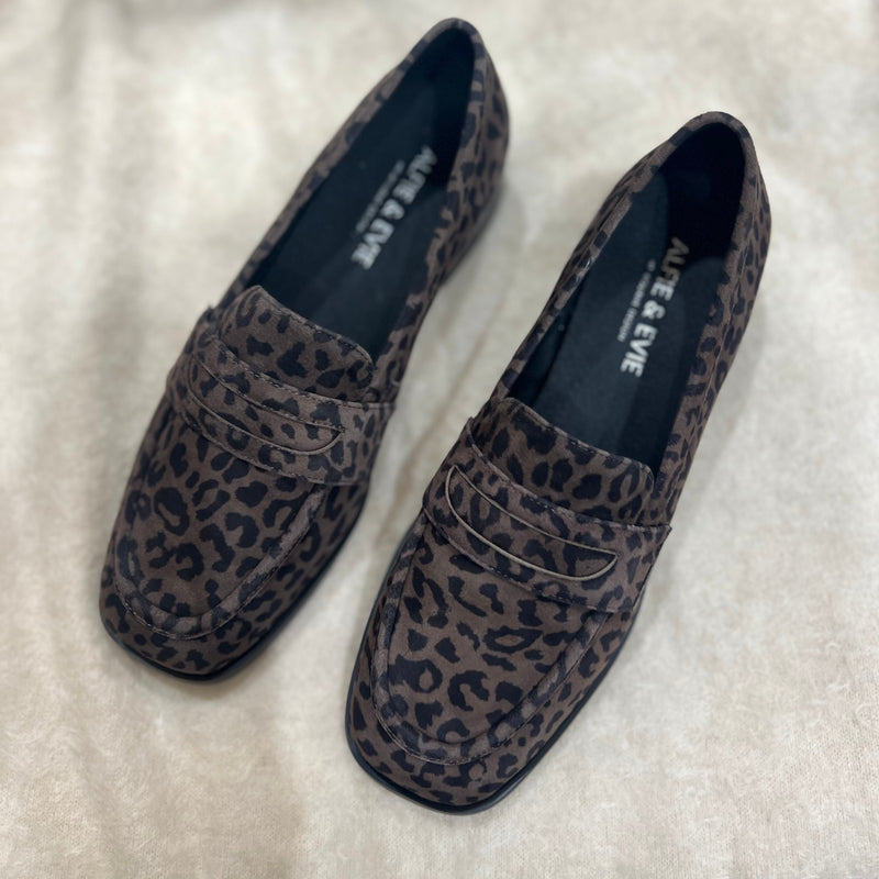 Alfie & Evie Vivid Brown Leopard Loafer