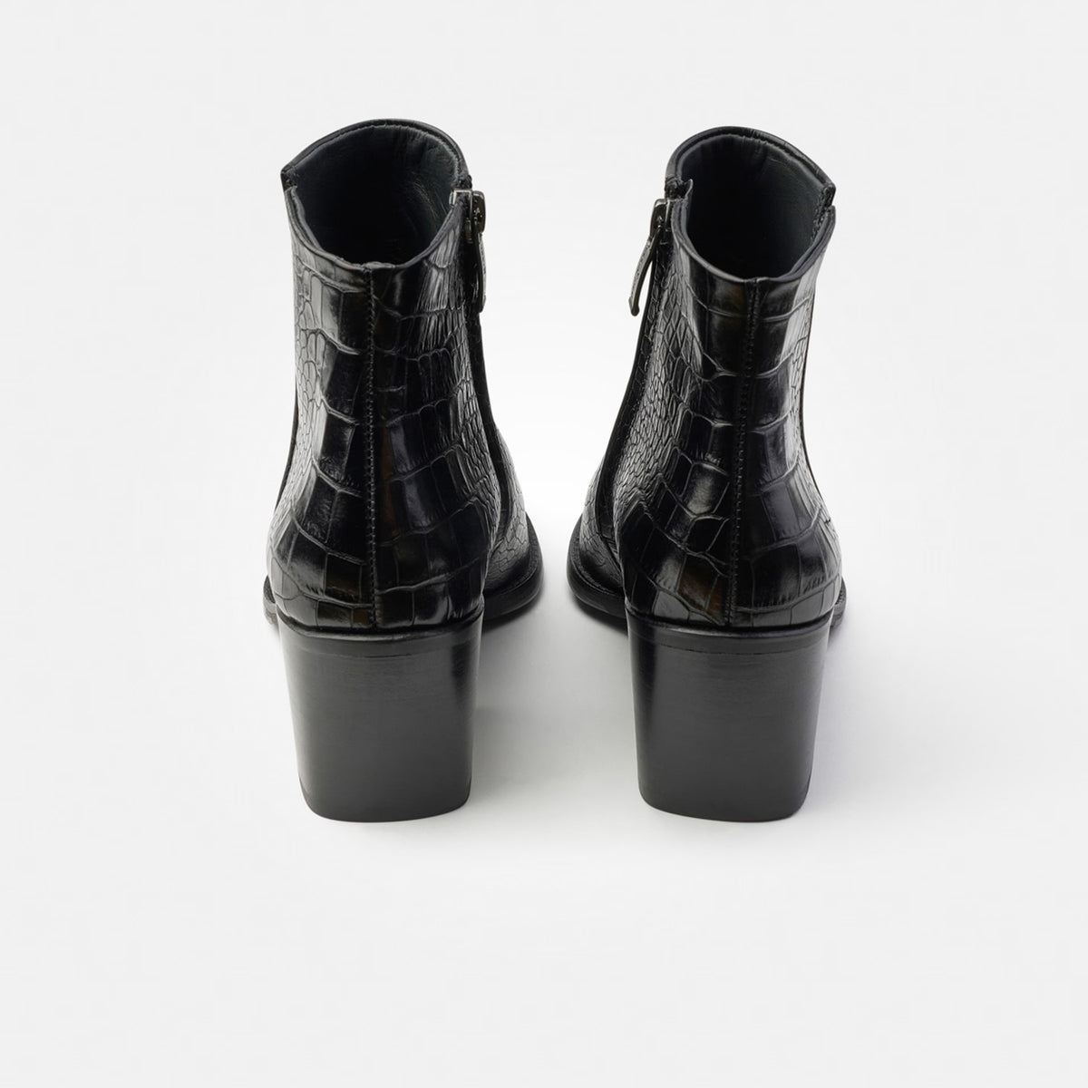 Paul Green Boots Black Croc Ankle 9780-026