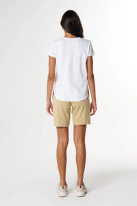 Cloth + Paper + Scissors Tee Shaped Hem White C13023