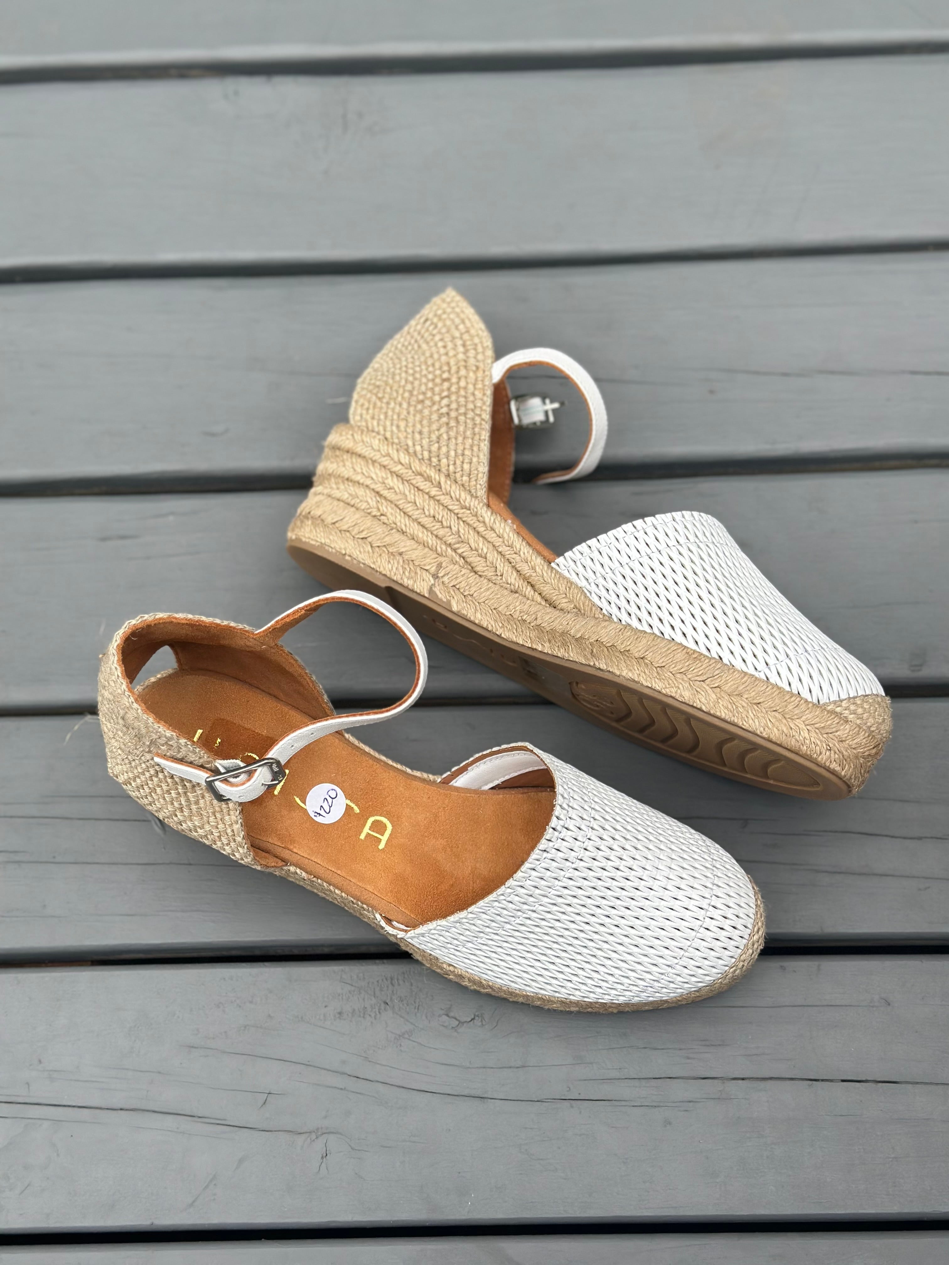 Unisa White Wedge Espadrille Coco Shoes Tasmania