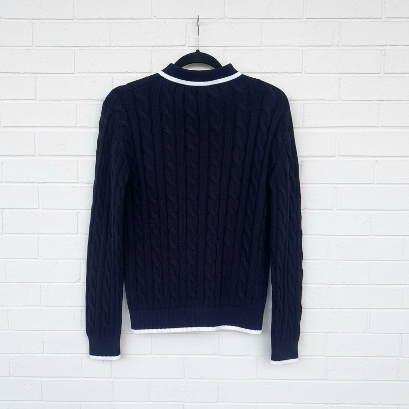 Cloth + Paper + Scissors Polo Cable Navy/White GC8244