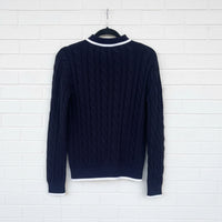 Cloth + Paper + Scissors Polo Cable Navy/White GC8244