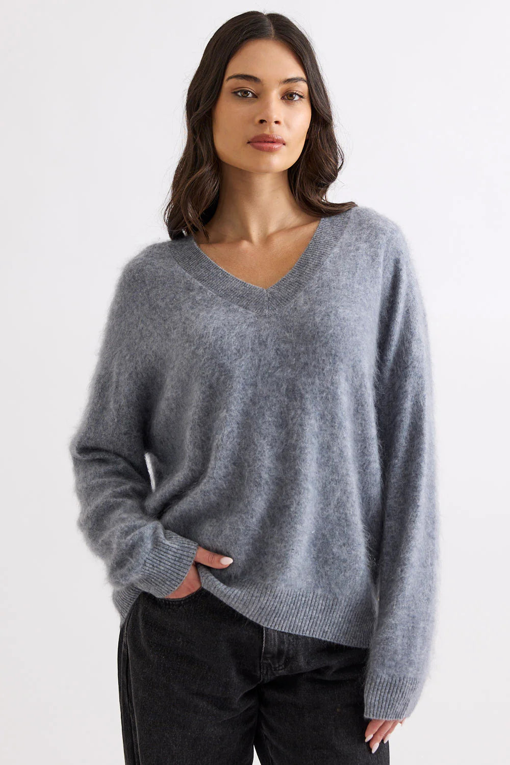 Mia Fratino Jumper Vee Lenni Smoke 26942