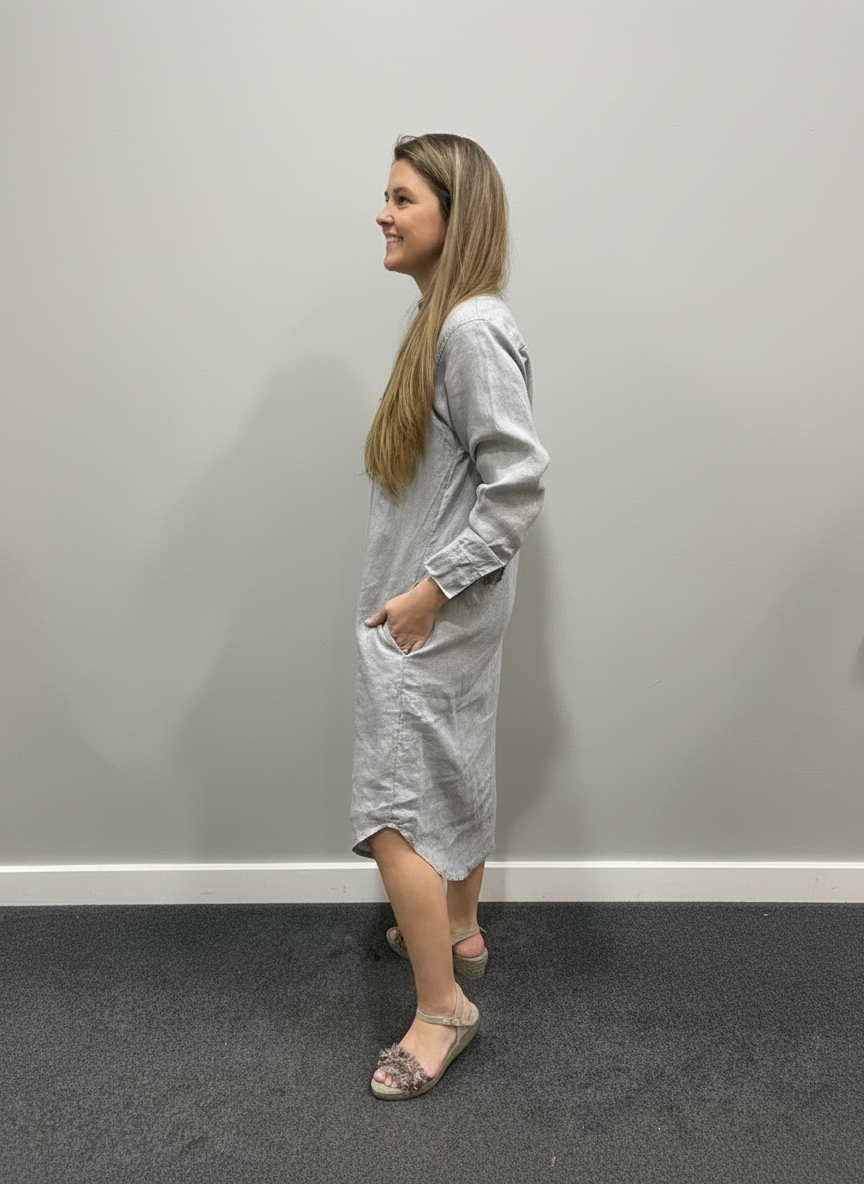 Frockk Dress Elena Linen Pewter