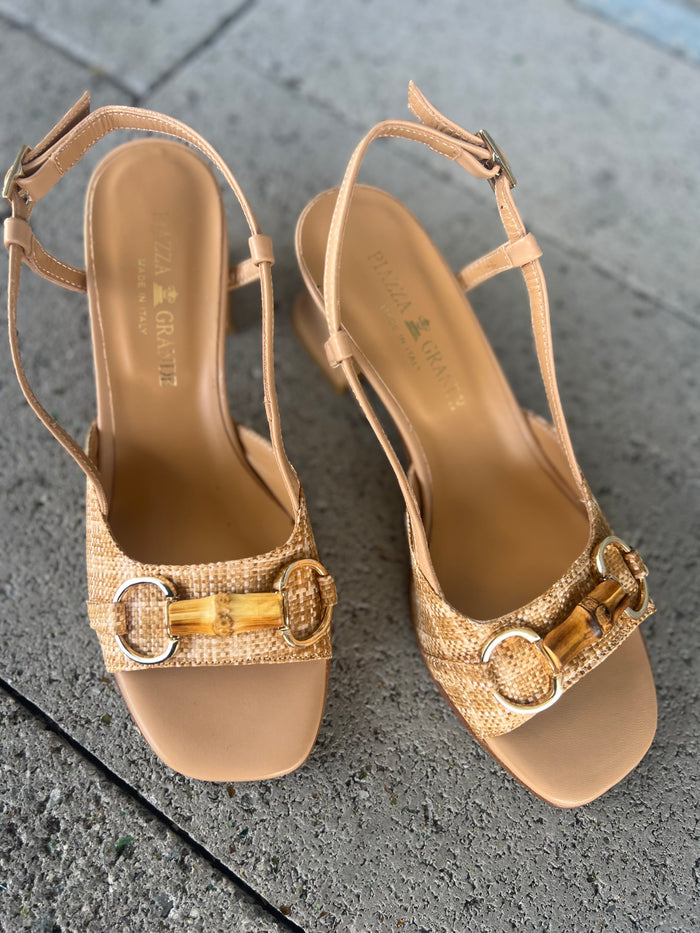 Piazza Grande Slingback Heeled Rafia/ Croissant 210
