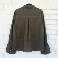 Etta Shirt Khaki/Cream Stitch