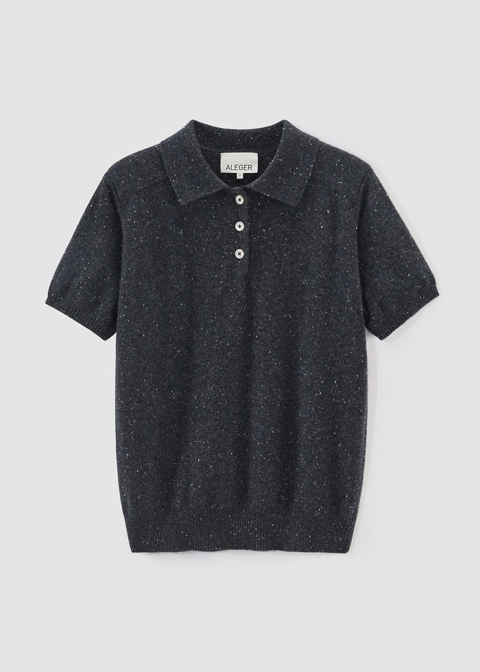 Aleger Knit Cashmere Best Polo Night Sky N.498