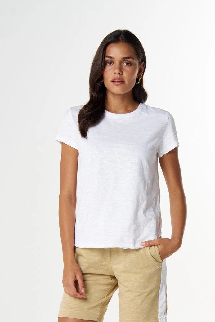 Cloth + Paper + Scissors Tee Shaped Hem White C13023