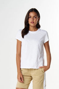 Cloth + Paper + Scissors Tee Shaped Hem White C13023