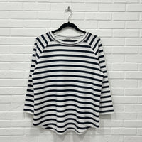 Cloth + Paper + Scissors Tee 3/4 Sleeve Repeat Offender White/Navy C1387-26