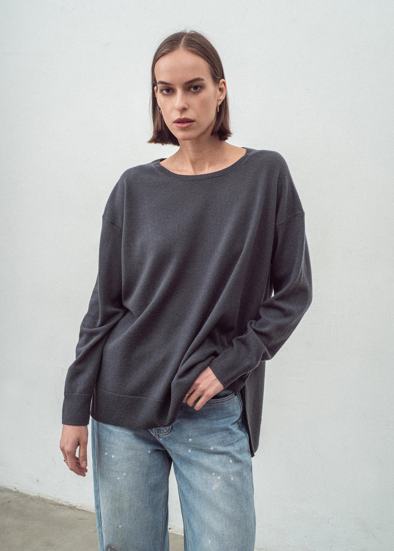 Aleger Hi Lo crew Pewter N184