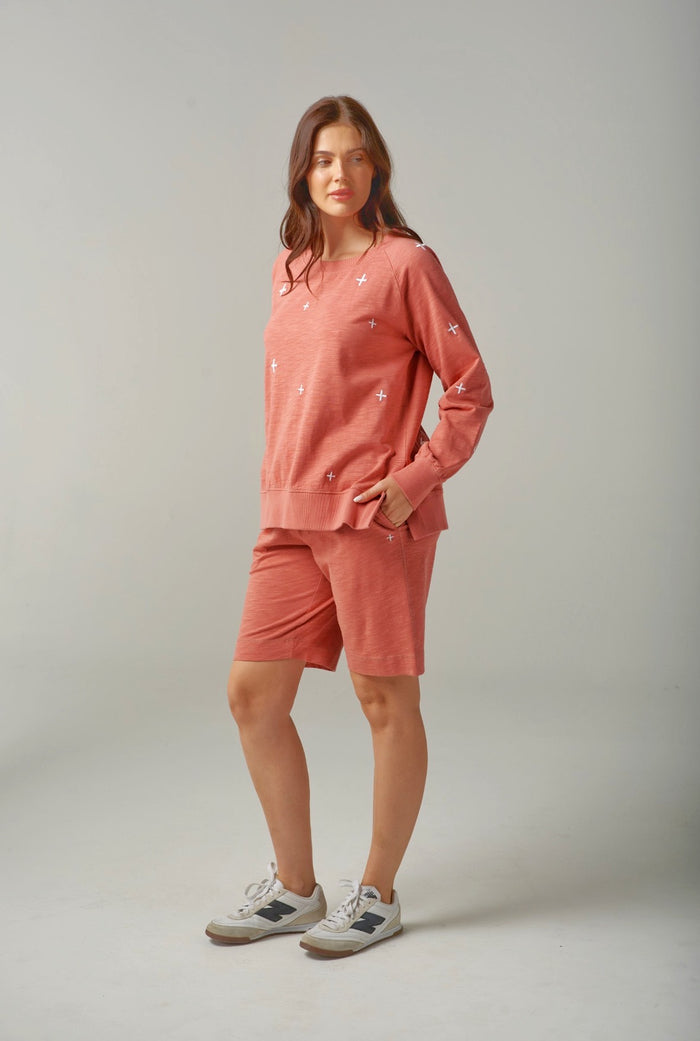 Cloth Paper Scissors Cross Sweater Terracotta
