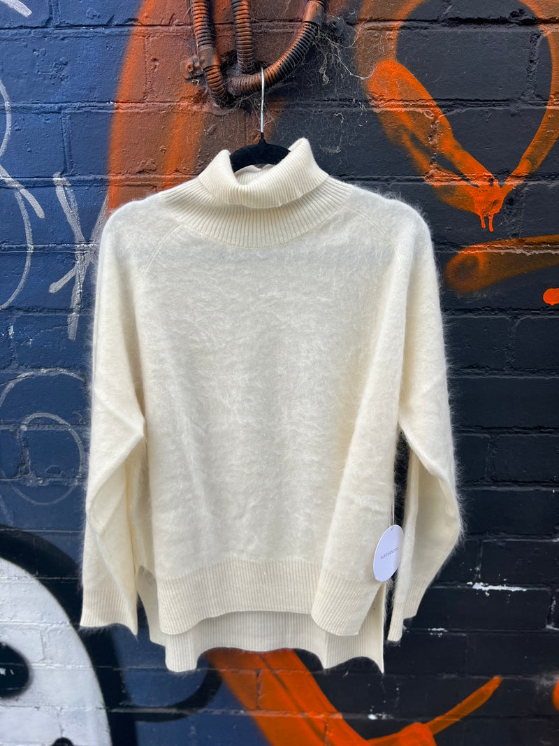 Alessandra Rose Brushed Cashmere Polo Ivory  W251.30IT