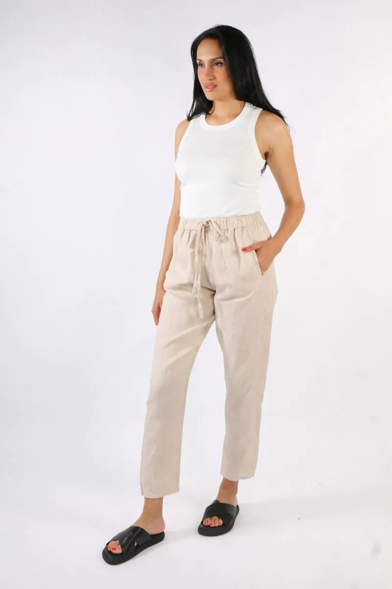 Frockk  Pant Portia Linen Almond