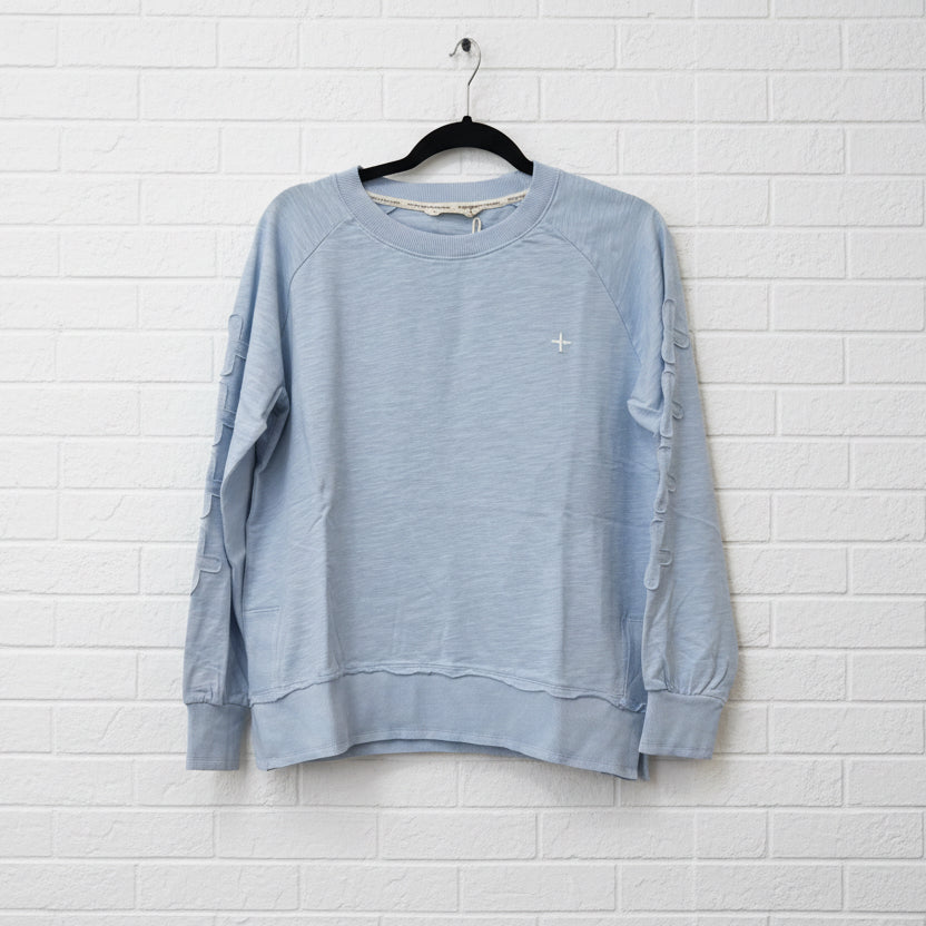 Cloth + Paper + Scissors Sweater The Face Cross Sky Blue C1857