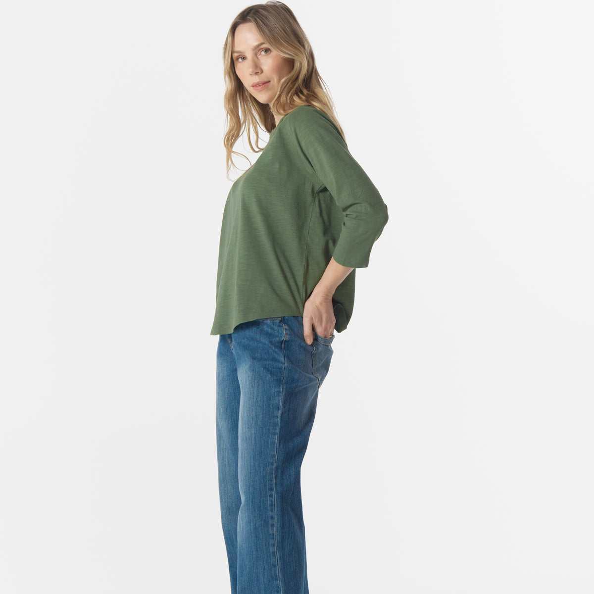 Cloth Paper Scissors Raglan 3/4 Sleeve Tee Fairway Green C1387