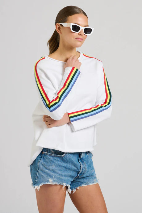Est 1971 White Raw Tape Sweatshirt