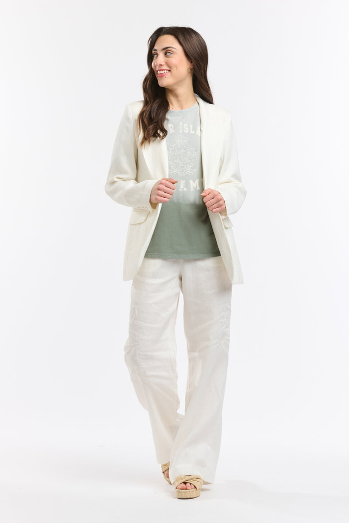 Italian Star Lilo Linen Jacket White