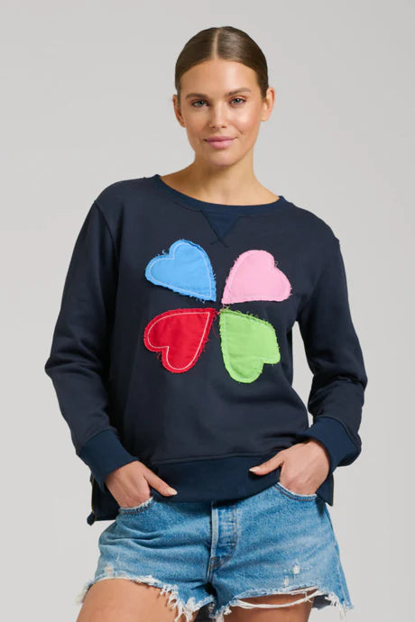 Est 1971 Navy Zipside Cotton Sweatshirt