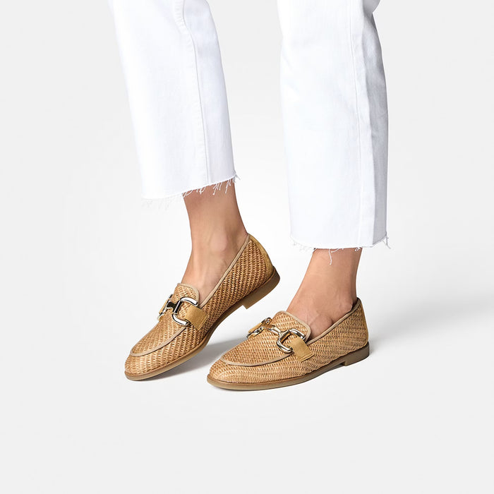 Paul Green Loafer Soft Woven Raffia Camel  1145-007