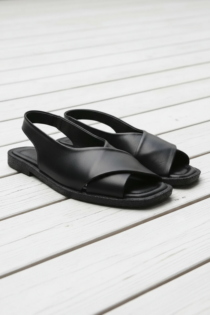 Sempre Di Sandal Black Cross Over 500-1799