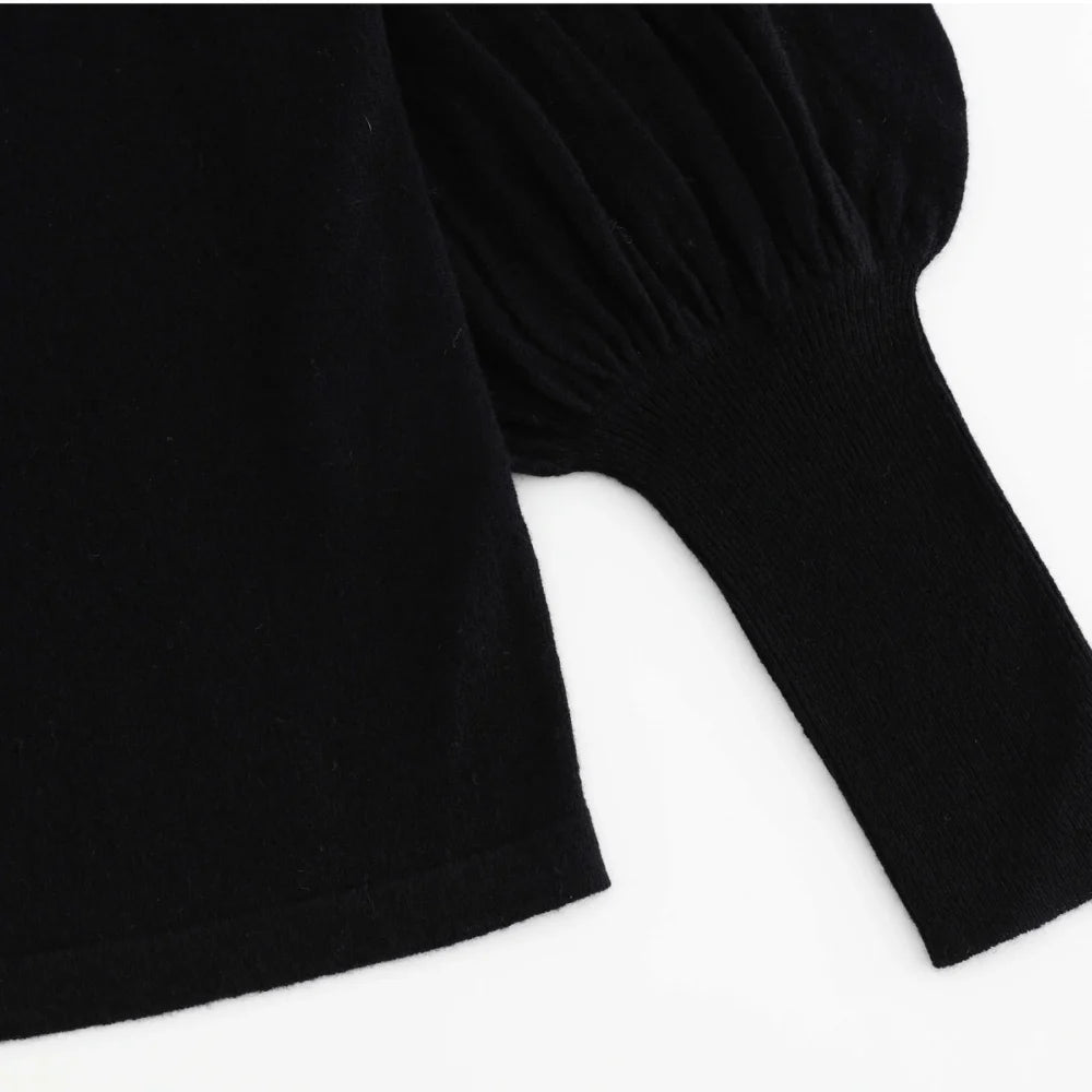 Aleger Cashmere Blend Bell Sleeve Top N.33 Black