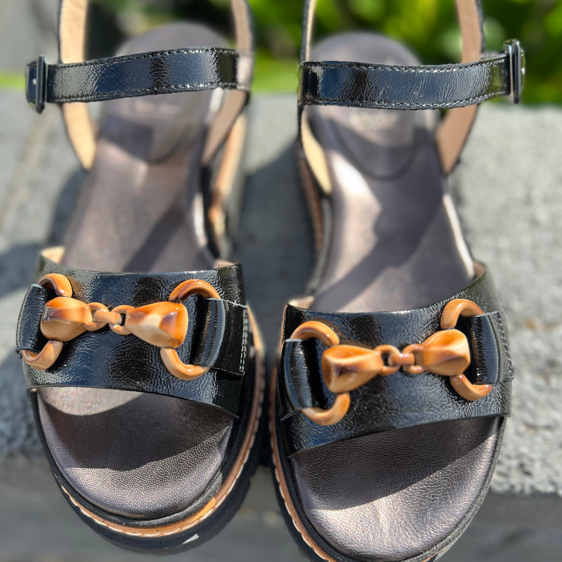Luca Grossi Sandal Patent Nero H862S