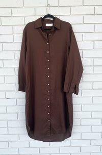 Frockk Shirtdress Elena Linen Chocolate