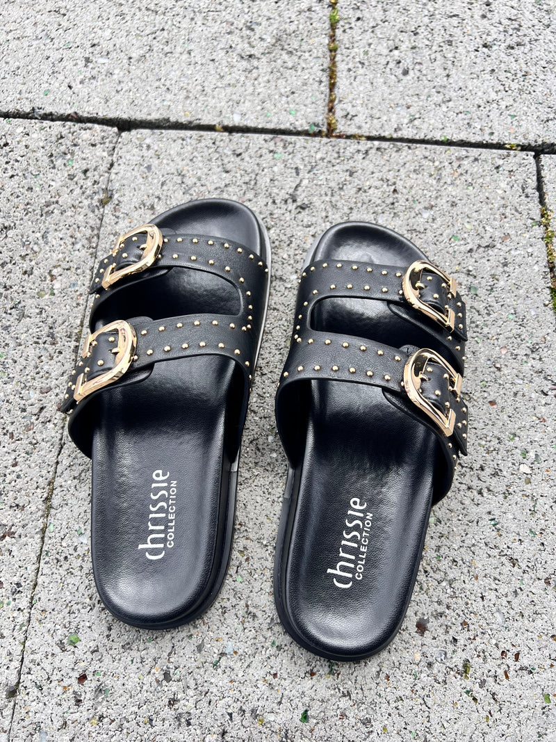 Chrissie Slide Star Black Stud