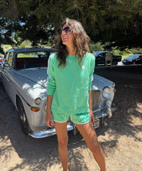 Sophie Moran Sweater Arm Stripe Minty Green/White