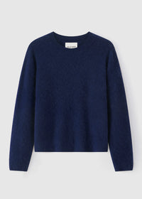 Aleger Jumper Brushed Wool/Cashmere L/S Crew Royale Blue N. 659