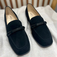 Alfie & Evie Vanessa Black Heeled Loafer with front detail