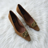 Neo Shoe Basket Suede Pump Mogano/Gold 25623-416D