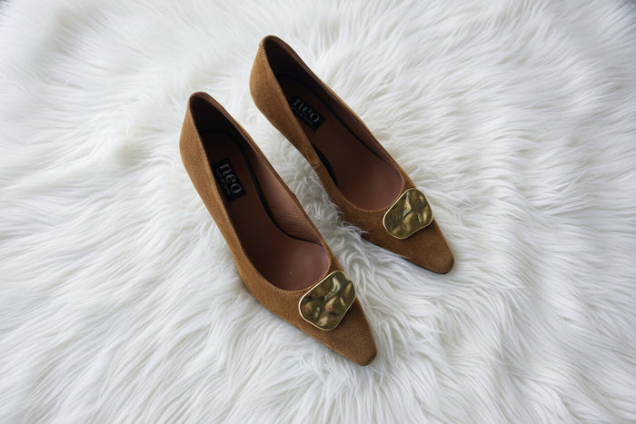 Neo Shoe Basket Suede Pump Mogano/Gold 25623-416D