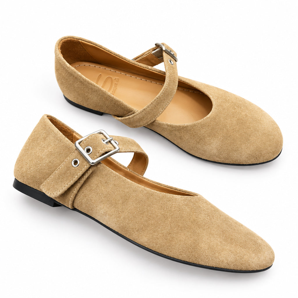 Sempre Di Ballerina Tan Suede  0902