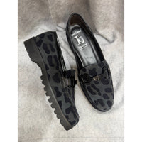 Luca Grossi Loafer Suede Black/Grey Leopard Print K359M