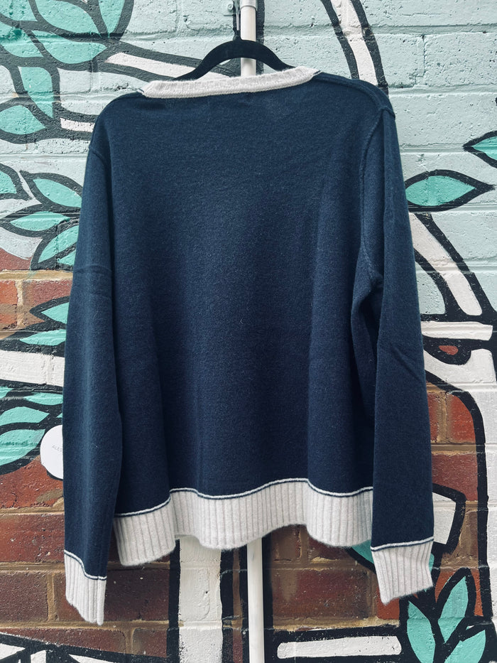 Alessandra Boyfriend Sweater Midnight Navy W25.151T