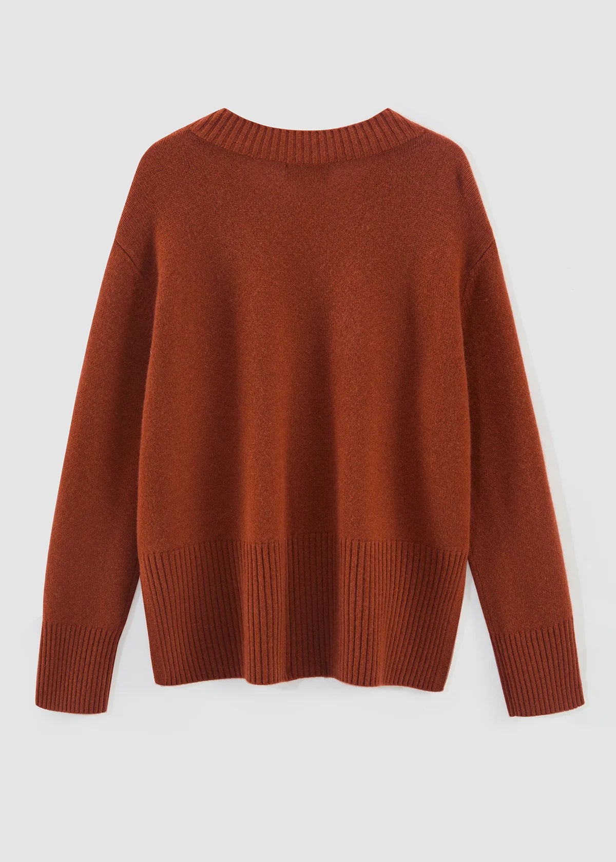Aleger Jumper Classic V Neck Caramel Wool/Cashmere 374