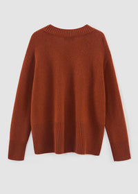 Aleger Jumper Classic V Neck Caramel Wool/Cashmere 374